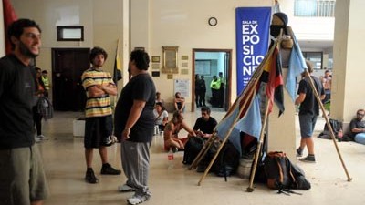 Manifestación de un grupo de guardavidas no sindicalizados en Mar del Plata