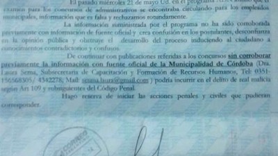 Cuestionan a una funcionaria municipal de Córdoba por amedrentar a un periodista que denunció irregularidades
