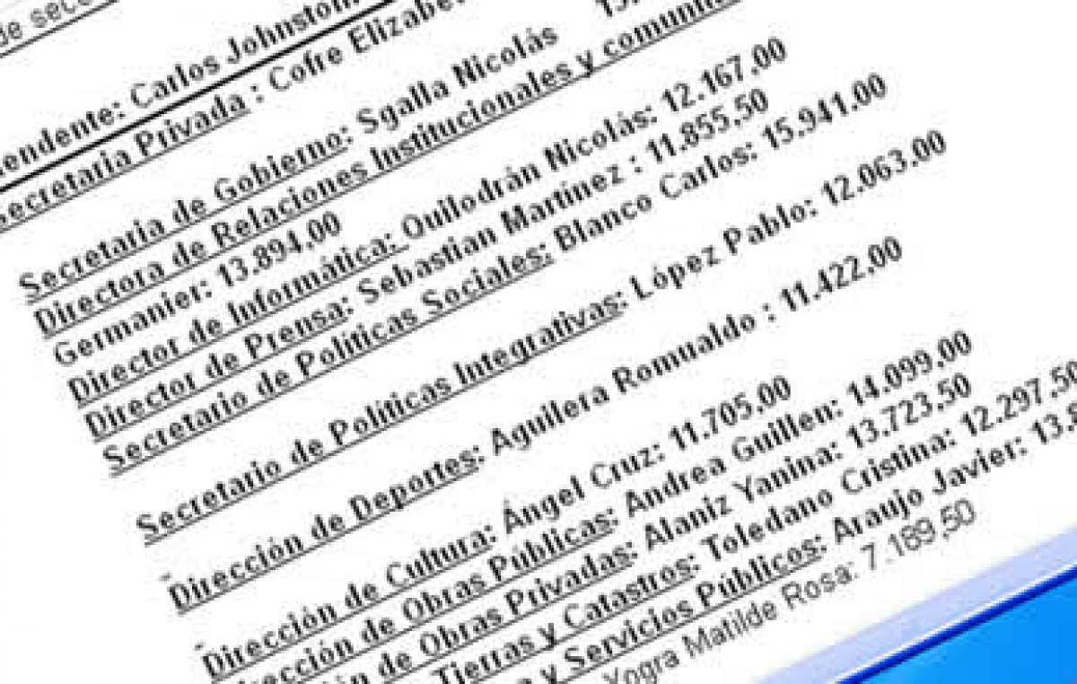 En Catriel difunden sueldos de empleados y funcionarios