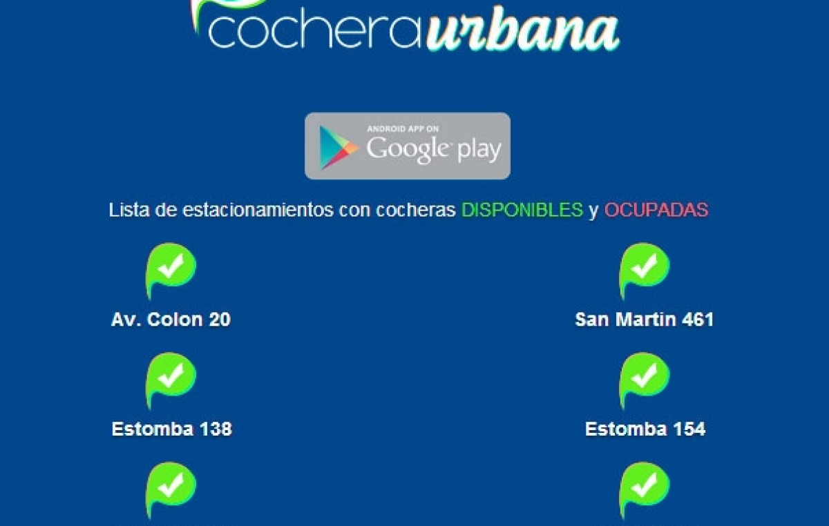 Un Bahiense crea aplicación para saber cuáles son las cocheras del centro que tienen lugar disponible