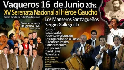 Serenata Nacional al Héroe Gaucho, 16 de junio, Vaqueros