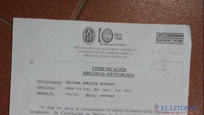 Tasa por mejoras: la Justicia suspendió el cobro y hoy notifican a la Comuna de Corrientes