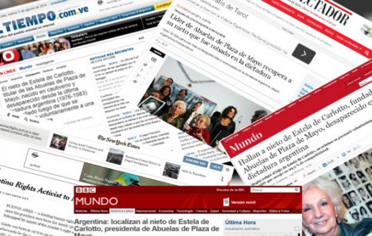Sigue la repercusión en los diarios del mundo de la noticia del nieto de Estela Carlotto
