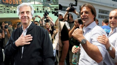 Tabaré Vázquez y Lacalle Pou, de cara al balotaje del domingo