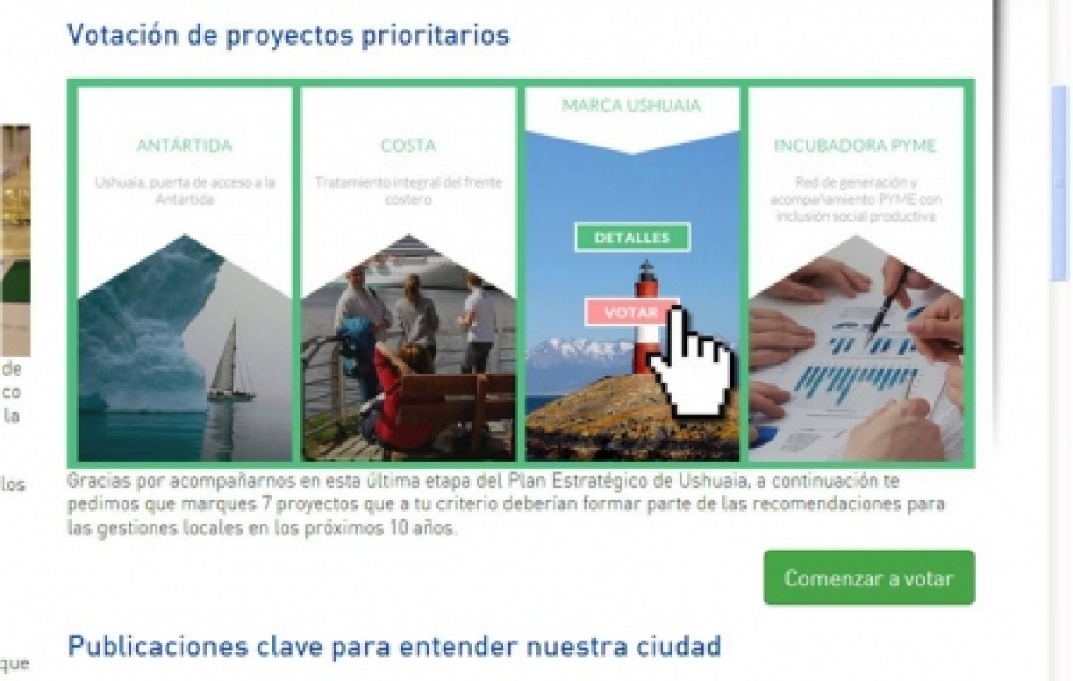 El Plan Estratégico de Ushuaia convoca a votar los proyectos prioritarios para la ciudad