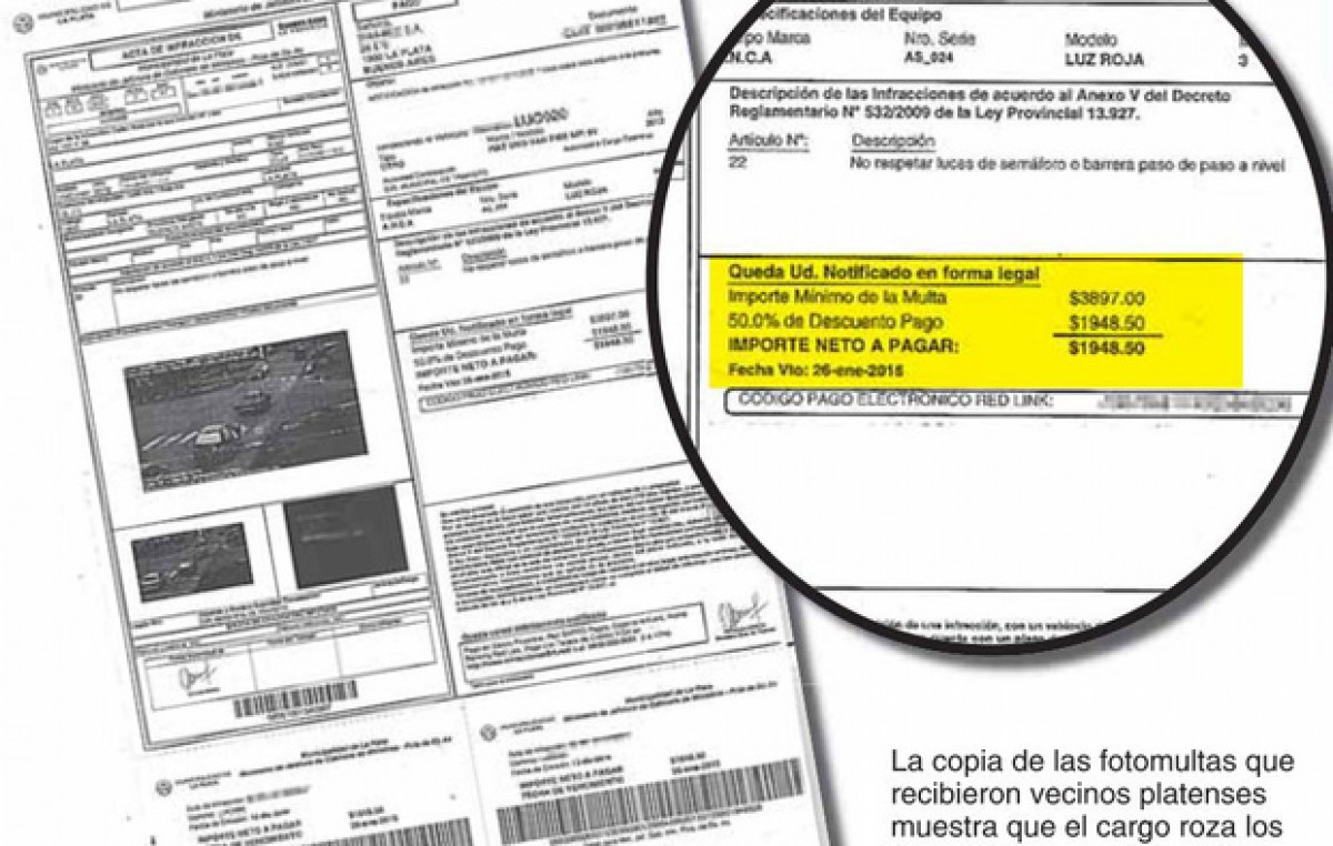 Ya llegan fotomultas de $ 4 mil por pasar con luz roja en La Plata