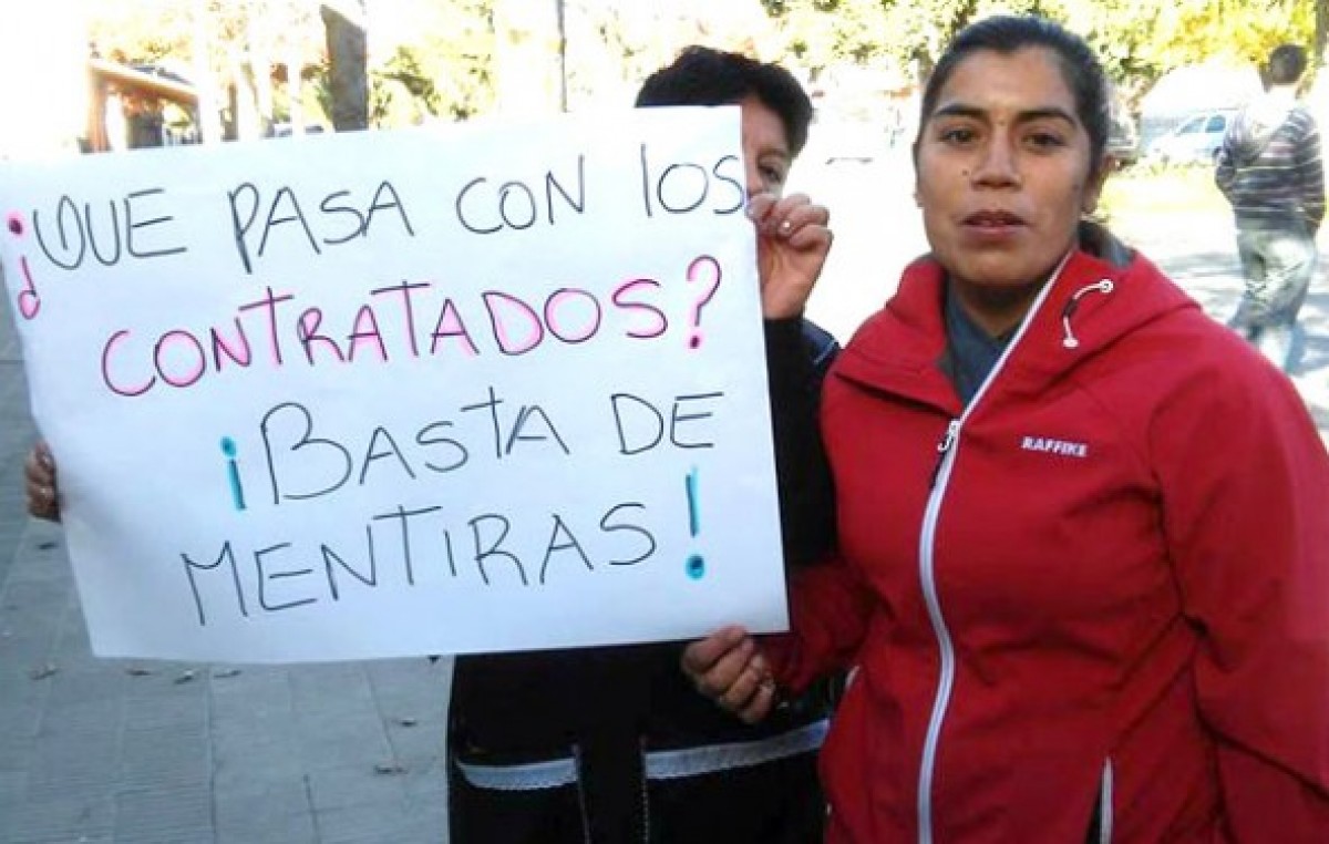 Movilización de los trabajadores  municipales en Trevelin