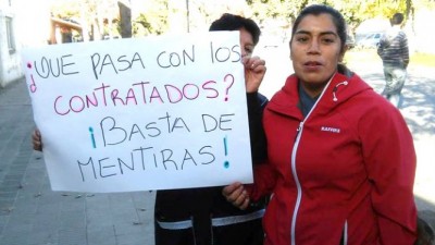 Movilización de los trabajadores  municipales en Trevelin