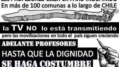 Educadores chilenos en huelga contra modelo de carrera docente