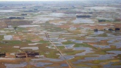 General Viamonte: Más de 900 hectáreas bajo el agua