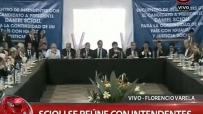 Scioli y Zannini buscaron el apoyo de los intendentes de la FAM en Florencio Varela