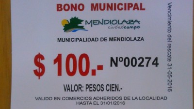Mendioloza: pagan 30% del aguinaldo con bonos canjeables en comercios locales