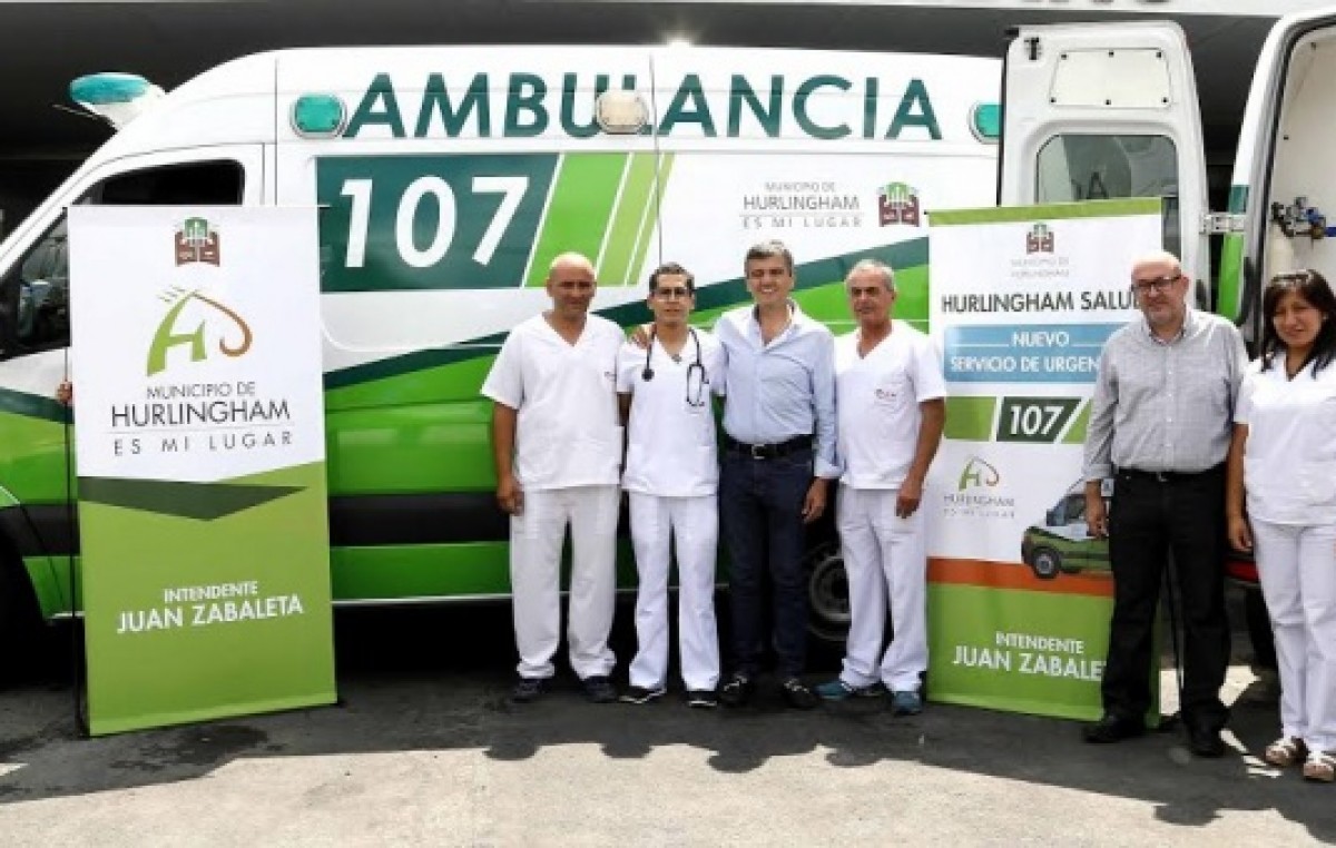El intendente de Hurlingham presentó el servicio de emergencias médicas municipal 107