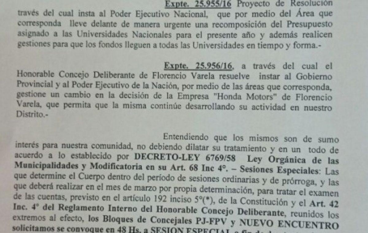 Concejales de Varela en alerta por la crisis universitaria presionan a Cambiemos