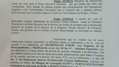 Concejales de Varela en alerta por la crisis universitaria presionan a Cambiemos