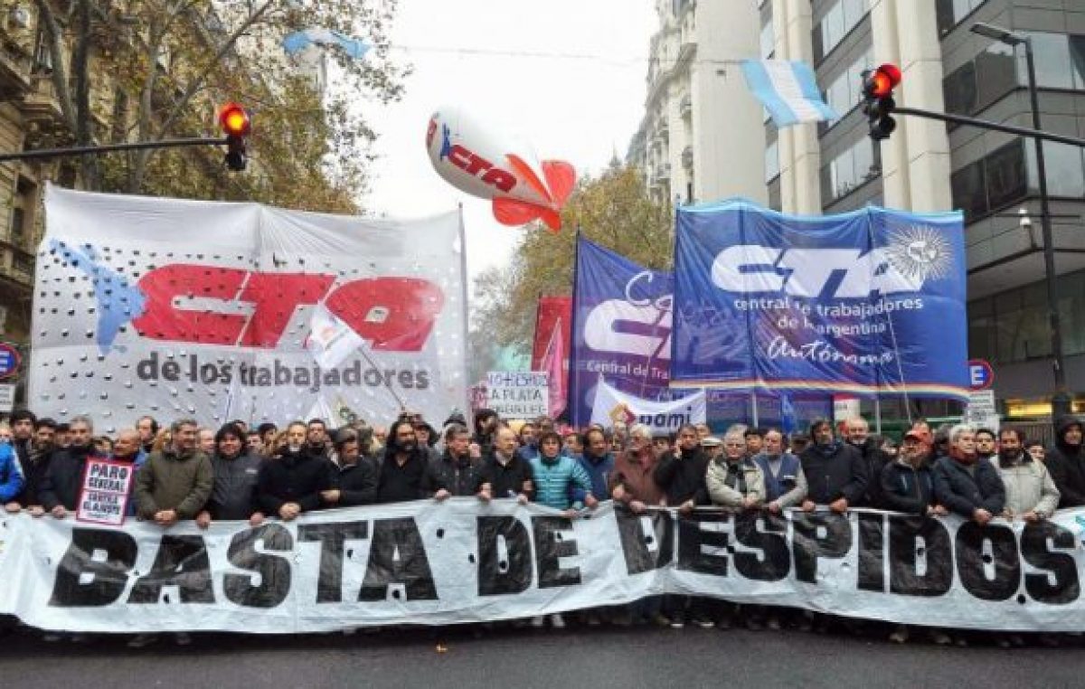 Las CTA marcharon en Plaza de Mayo y llamaron a «la unidad contra el ajuste»