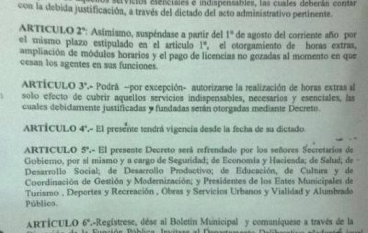 Mar del Plata: Congelan designaciones y suspenden horas extras en la Municipalidad