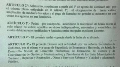 Mar del Plata: Congelan designaciones y suspenden horas extras en la Municipalidad
