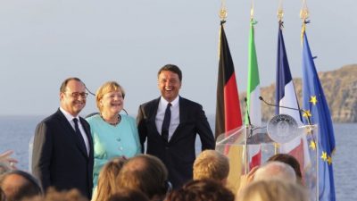 Merkel, Renzi y Hollande buscan poner en pie a la Unión Europea