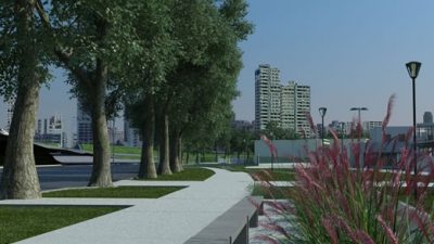 Parque de la Bandera: remodelarán la ribera central