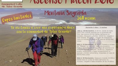 En Tolar Grande se realizará el “Ascenso a la Montaña Sagrada Macón”