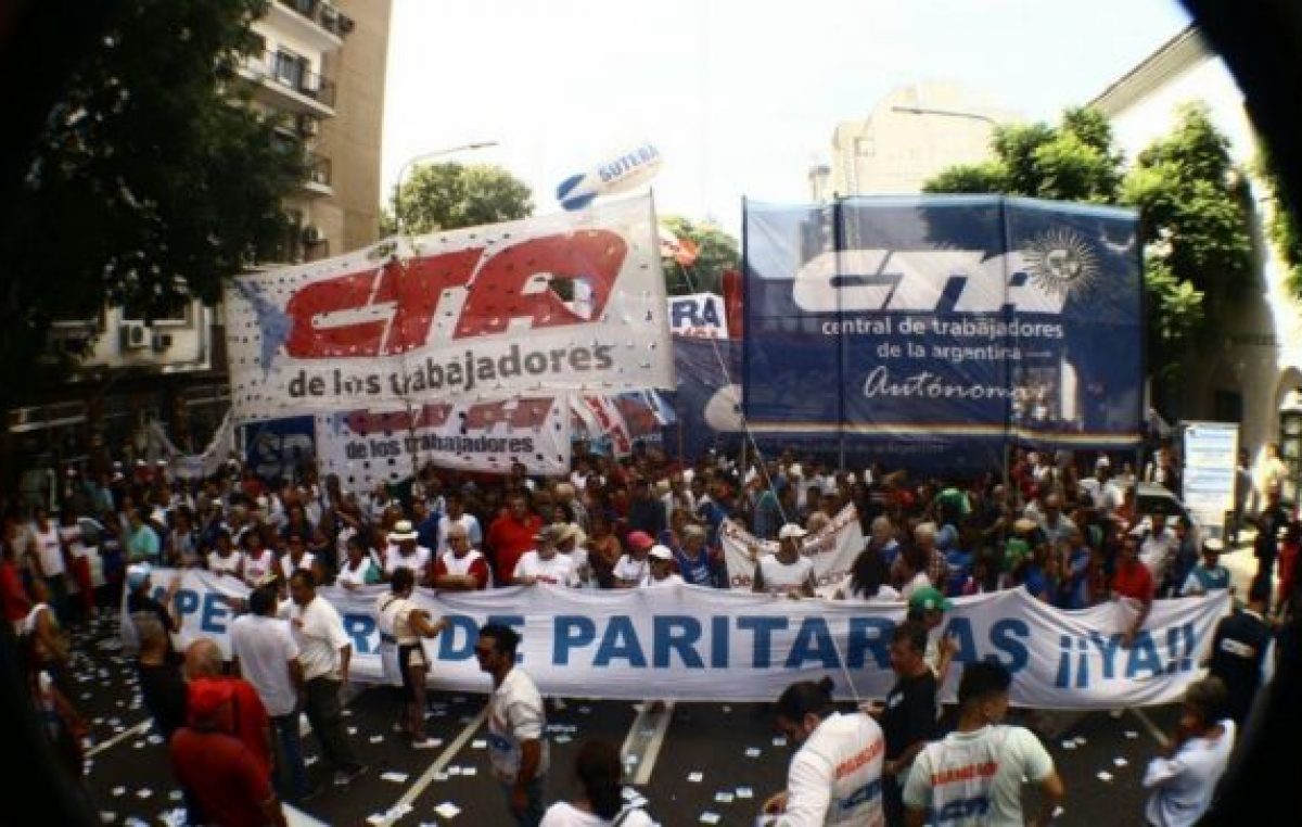 Las dos CTA paran y se movilizan contra las políticas del gobierno nacional