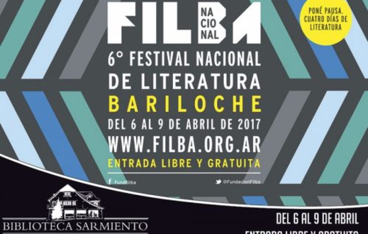 Festival Nacional de Literatura a Bariloche del 6 al 9 de abril