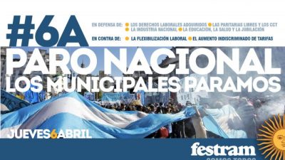 FESTRAM Santa Fe adhiere al Paro de la CGT dispuesto para este jueves