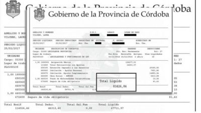 Con el aumento, la dieta de un legislador cordobés llegó a 128 mil pesos