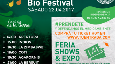Rosario será sede del primer bio festival de música del país, 22 de abril