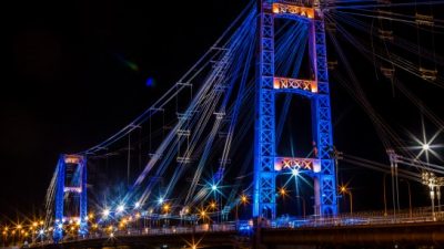 Este jueves se inaugura la iluminación del Puente Colgante en Santa Fe