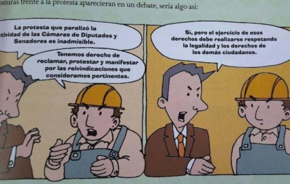 Manuales escolares del macrismo violan el derecho a huelga