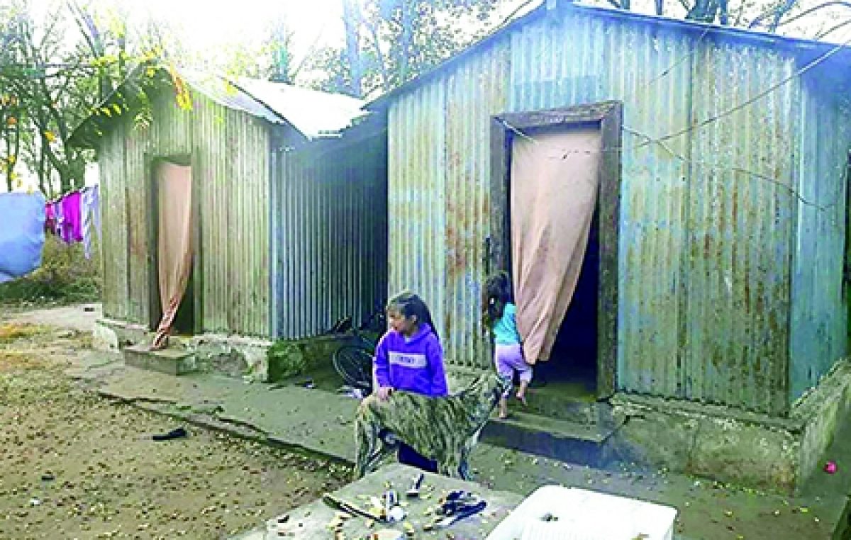 Grave crisis social en pequeño puebo Cordobés: en Washington hay familias que viven en casillas de ferrocarril