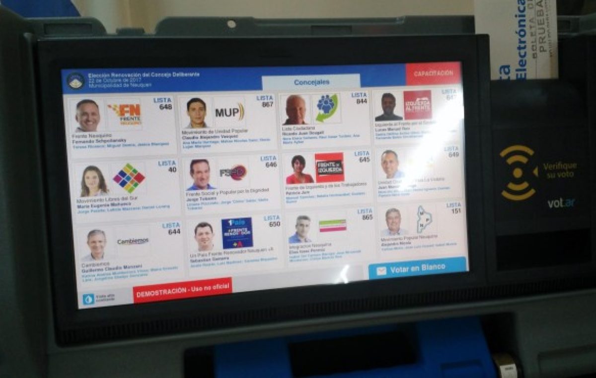 Así será la pantalla para elegir a los concejales de Neuquén capital
