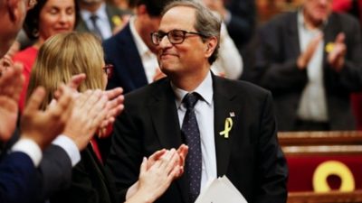En Cataluña designan presidente al separatista Quim Torra