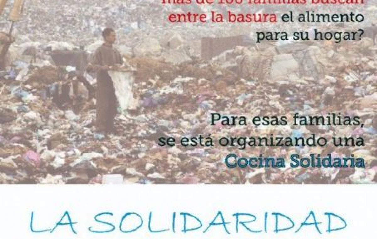Comedor comunitario para personas que buscan comida en el vertedero de Bariloche