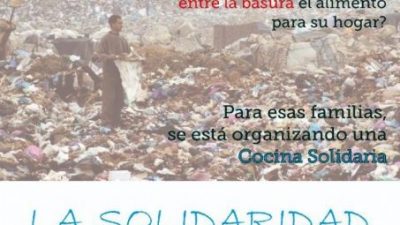 Comedor comunitario para personas que buscan comida en el vertedero de Bariloche