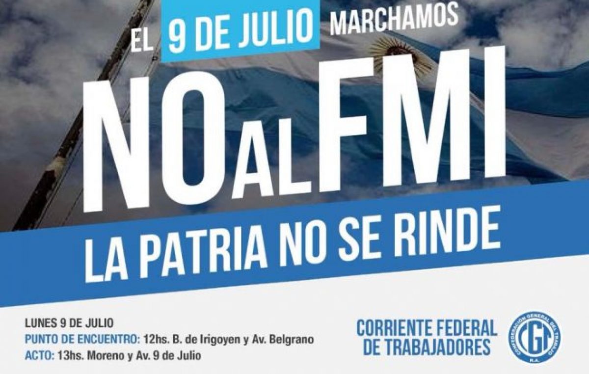 El 9 de Julio FESTRAM marcha contra el FMI