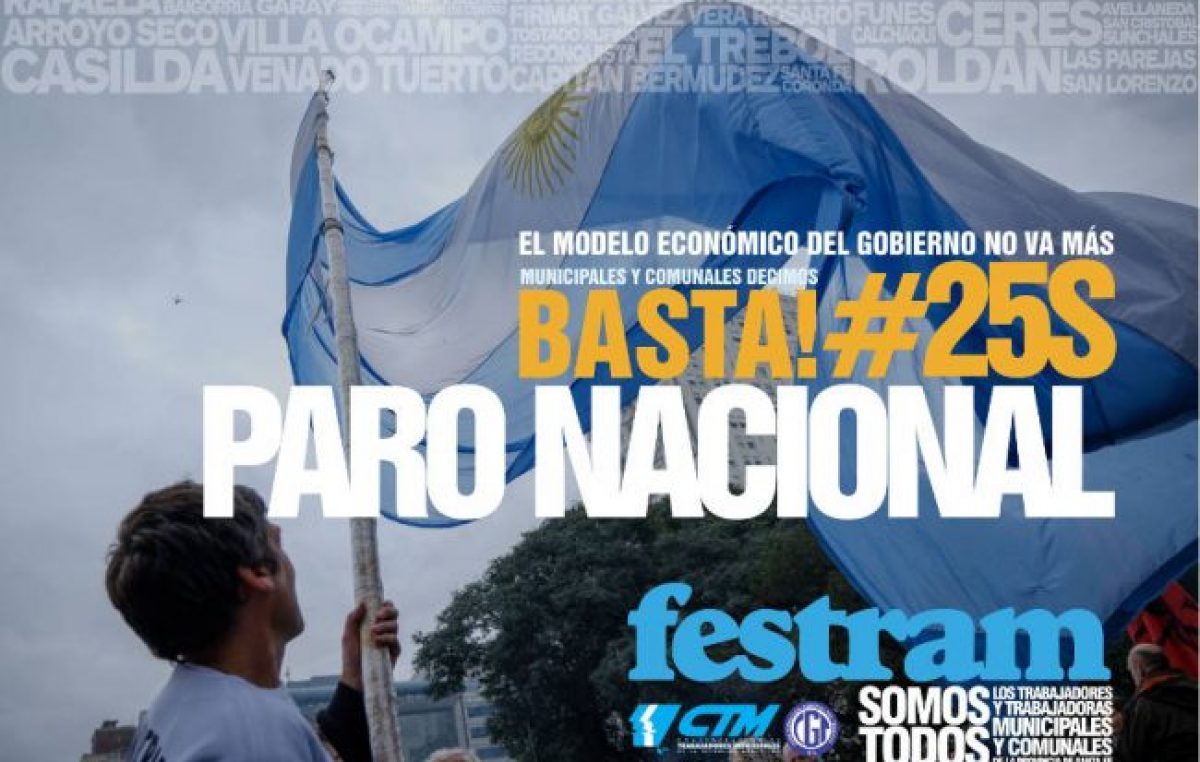 FESTRAM Santa Fe adhiere al paro nacional