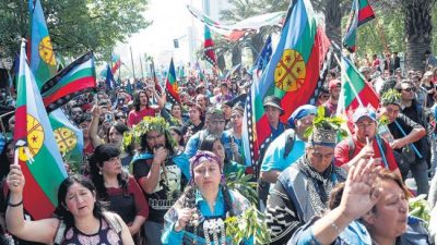 Una marcha mapuche en Chile