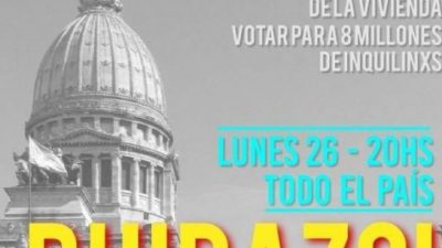 Neuquén se unirá al “ruidazo” nacional por la ley de alquileres