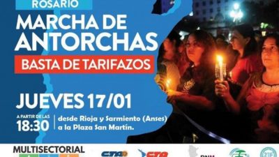 Rosario será sede de la protesta nacional contra los tarifazos