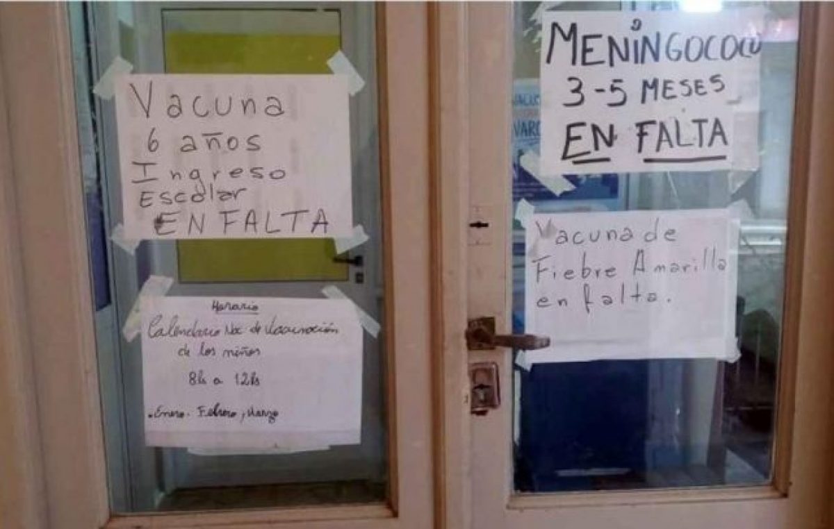 Otra vez la falta de vacunas