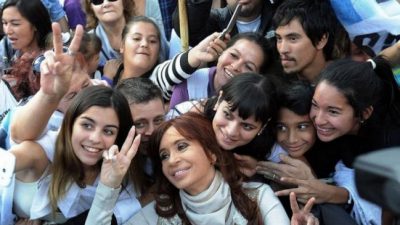 Cristina Kirchner, primera entre los jóvenes
