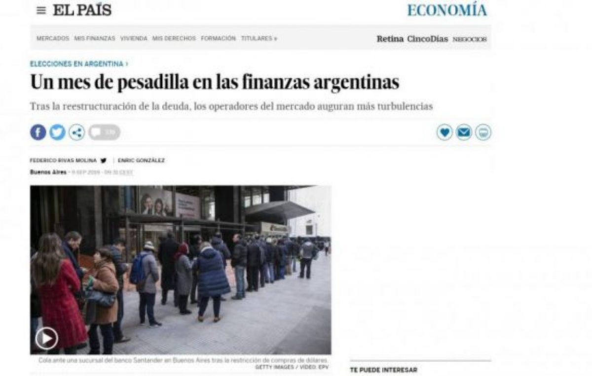 La debable argentina sigue siendo noticia