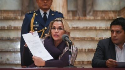 La presidenta Añez deja en manos del Congreso el llamado a elecciones