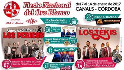 FIESTA NACIONAL DEL ORO BLANCO, del 4 al 12 de enero, Canals