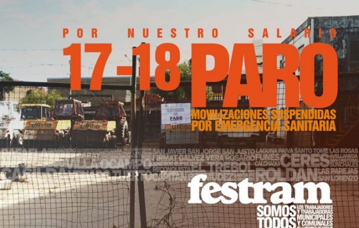 Rosario: Comienza el paro municipal por 48 horas, sin marchas y con controles en las peatonales