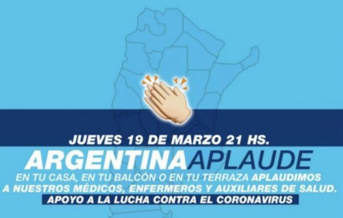 Argentina aplaude: la convocatoria que lanzaron en las redes para apoyar a los profesionales de la salud ante el coronavirus