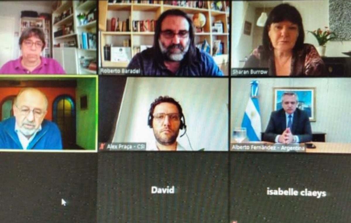 Reunión de Alberto Fernández con la titular de la Confederación Sindical Internacional